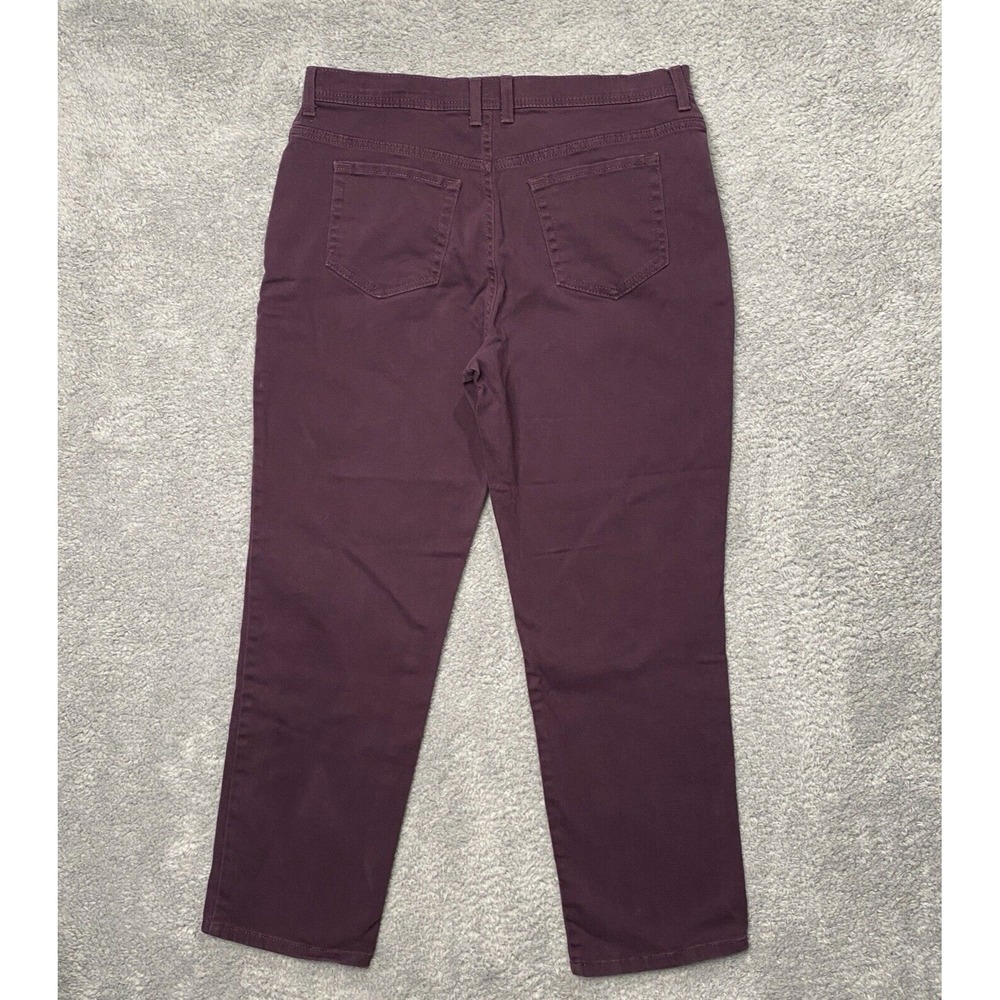 Gloria Vanderbilt Amanda Jeans Size 14 Short Purple Straight Stretch High Rise - Picture 11 of 16
